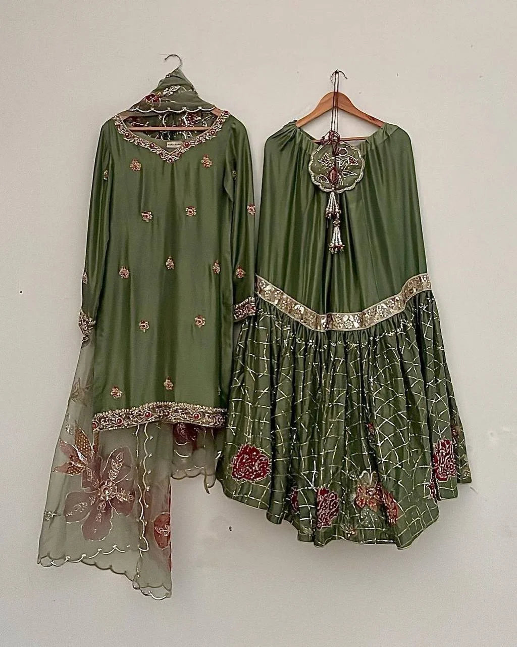 PARTY WEAR CHINON SHARARA SHALWAR SUIT WHOLESALE