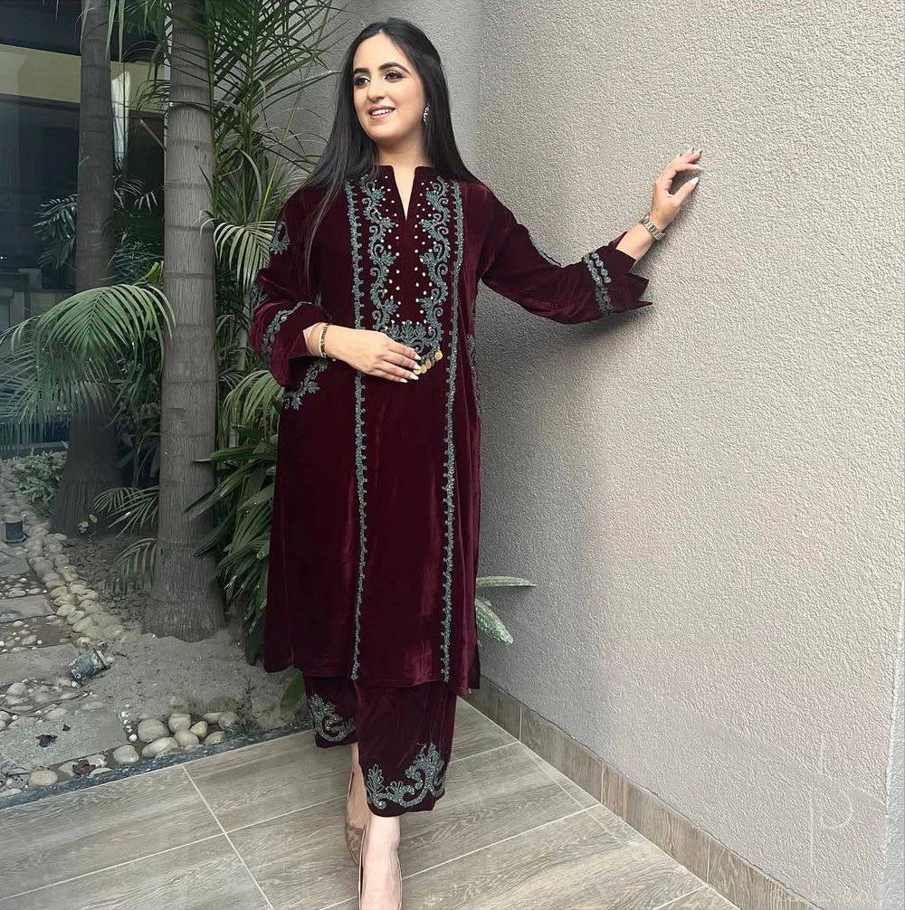 NEW WINTER VELVET READYMADE PARTY WEAR COLLECTION WHOLESALE RATE SURAT