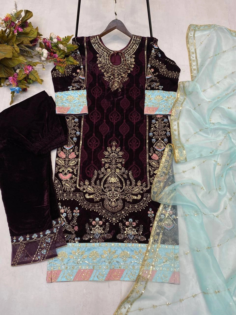 NEW DESIGNER VELVET COLLECTION WHOELSALE RATE AT SURAT
