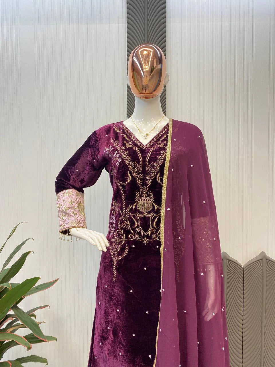 VELVET PARTY WEAR RAEADYMADE COLLECTION AT WHOLESALE PRICE SUARAT