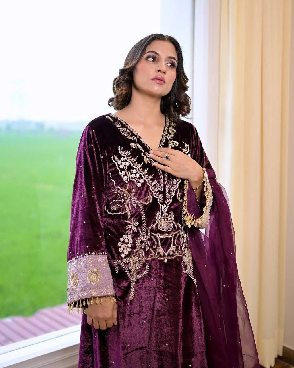VELVET PARTY WEAR RAEADYMADE COLLECTION AT WHOLESALE PRICE SUARAT