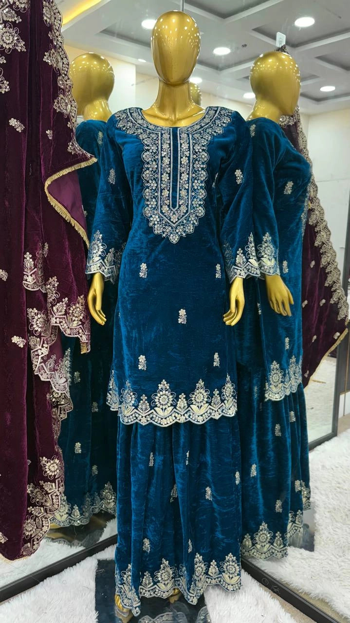 PARTY WEAR VELVET COLLECTION WHOLESALE RATE GEELAN FASHION SURAT
