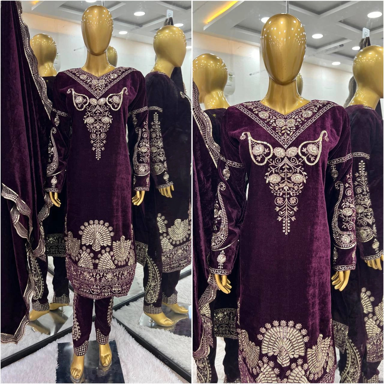 VELVET PARTY WEAR BRIDAL COLLECTION GEELAN FASHION SURAT