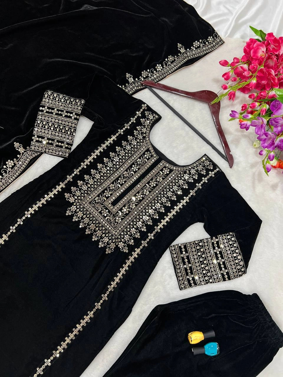 VELVET PARTY WEAR NEW COLLECTION WHOLESALE RATE AT GEELAN FASHION SURAT
