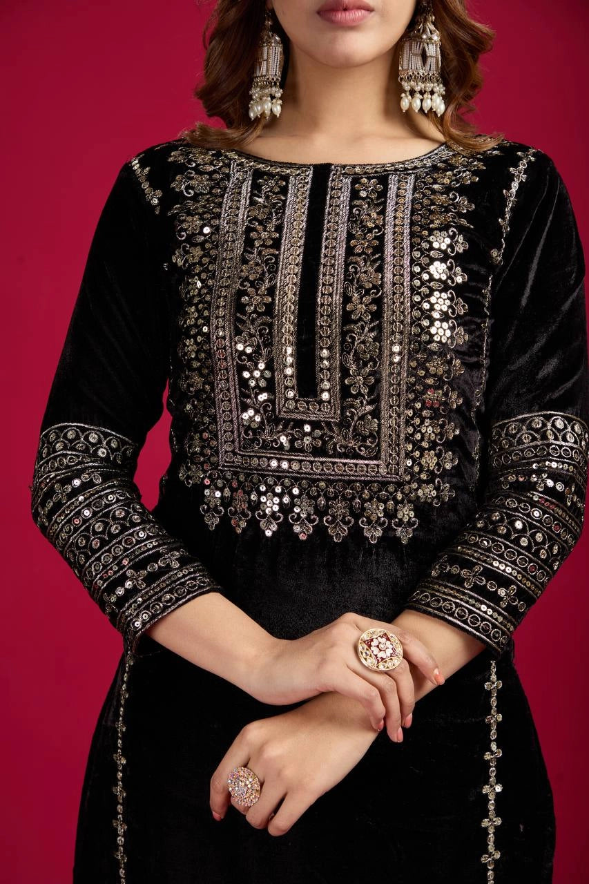 VELVET PARTY WEAR NEW COLLECTION WHOLESALE RATE AT GEELAN FASHION SURAT