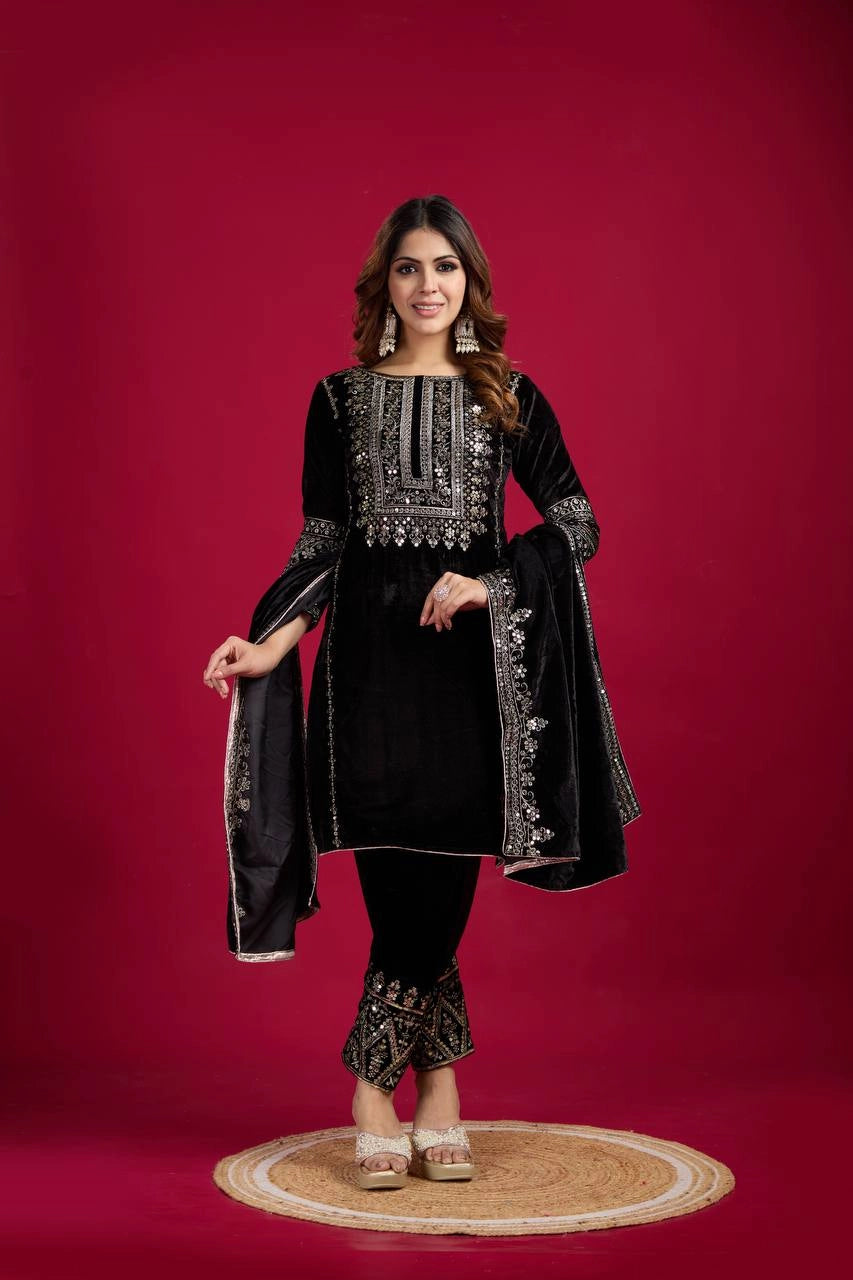 VELVET PARTY WEAR NEW COLLECTION WHOLESALE RATE AT GEELAN FASHION SURAT