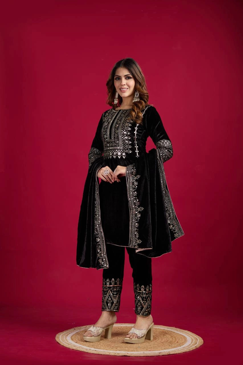 VELVET PARTY WEAR NEW COLLECTION WHOLESALE RATE AT GEELAN FASHION SURAT