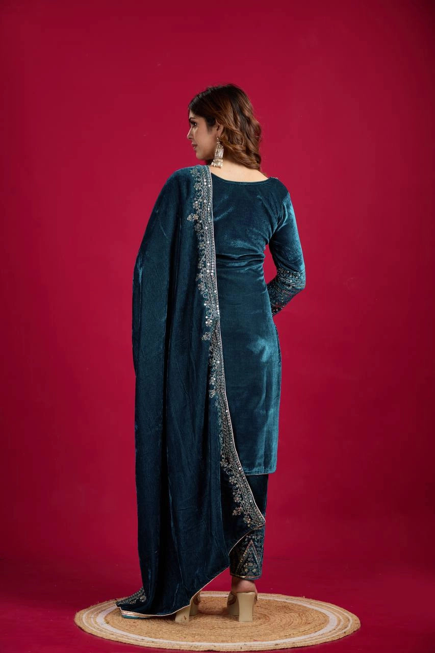 VELVET PARTY WEAR NEW COLLECTION WHOLESALE RATE AT GEELAN FASHION SURAT