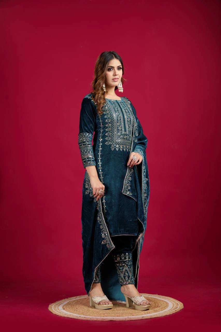 VELVET PARTY WEAR NEW COLLECTION WHOLESALE RATE AT GEELAN FASHION SURAT