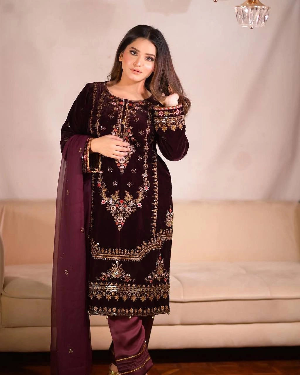 VELVET WINTER COLLECTION READYMADE SHALWAR SUIT WHOLESALE