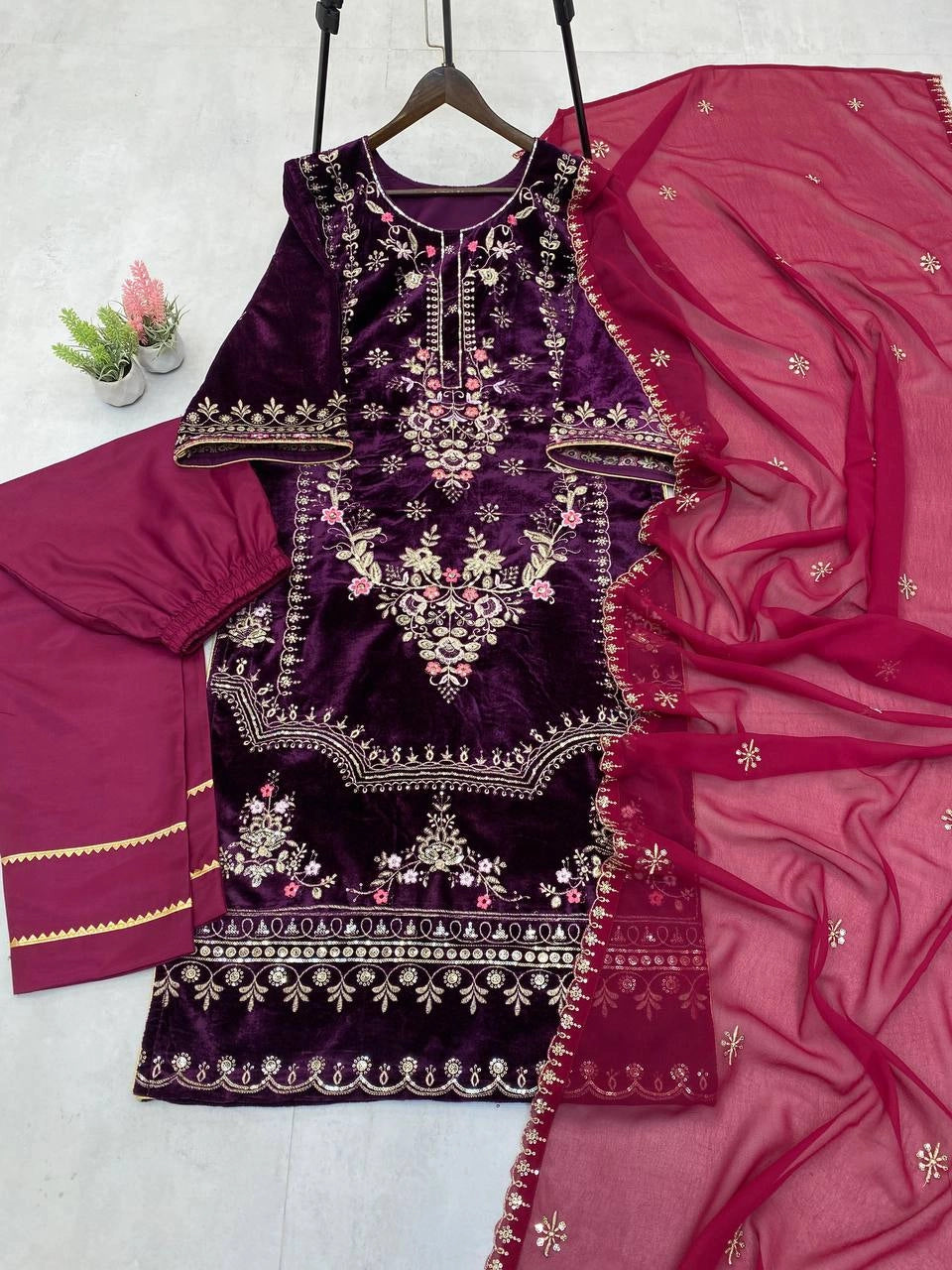 VELVET WINTER COLLECTION READYMADE SHALWAR SUIT WHOLESALE