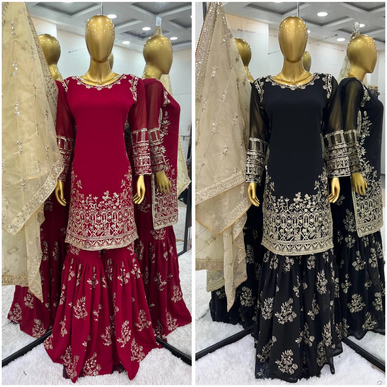 NEW GEORGETTE GARARA COLLECTION READYMADE WHOLESALE RATE AT SURAT GEELAN FASHION