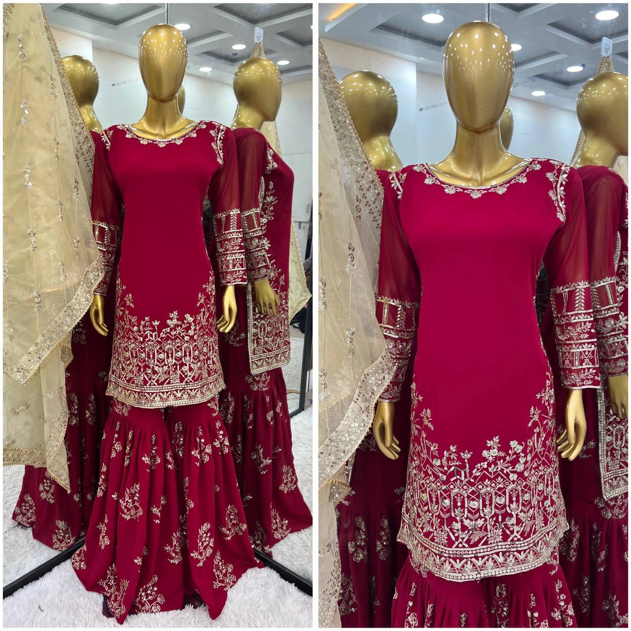 NEW GEORGETTE GARARA COLLECTION READYMADE WHOLESALE RATE AT SURAT GEELAN FASHION