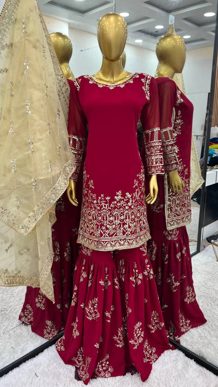 NEW GEORGETTE GARARA COLLECTION READYMADE WHOLESALE RATE AT SURAT GEELAN FASHION