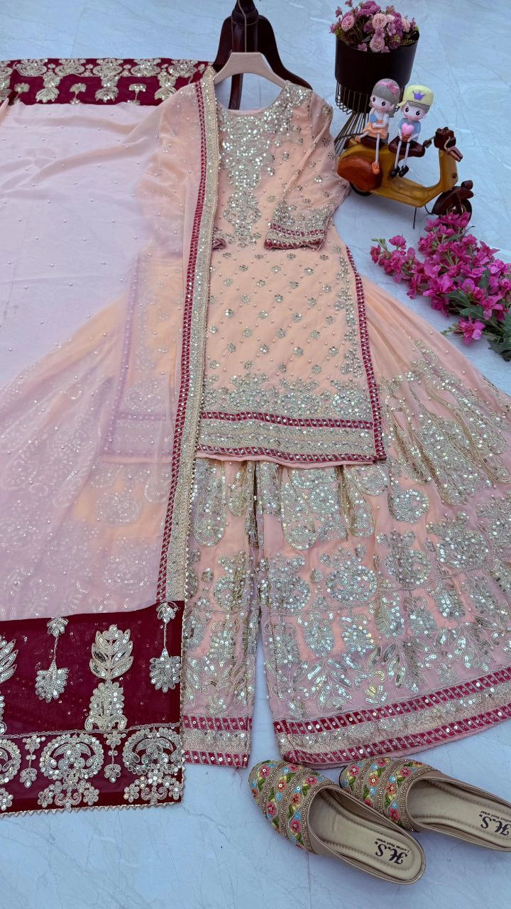 PAKISTANI GEORGETTE READYMADE SHALWAR SUIT COLLECTION WHOLESALE RATE GEELAN FASHION SURAT