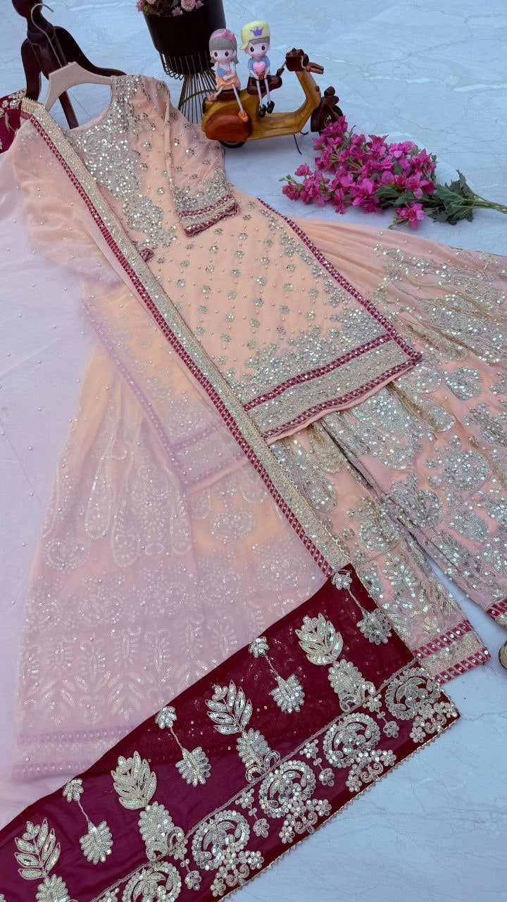 PAKISTANI GEORGETTE READYMADE SHALWAR SUIT COLLECTION WHOLESALE RATE GEELAN FASHION SURAT