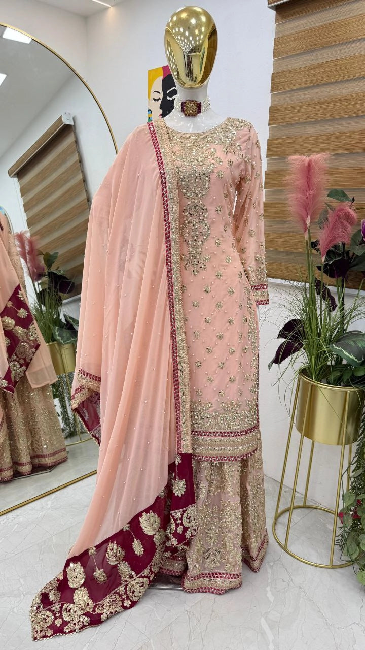 PAKISTANI GEORGETTE READYMADE SHALWAR SUIT COLLECTION WHOLESALE RATE GEELAN FASHION SURAT