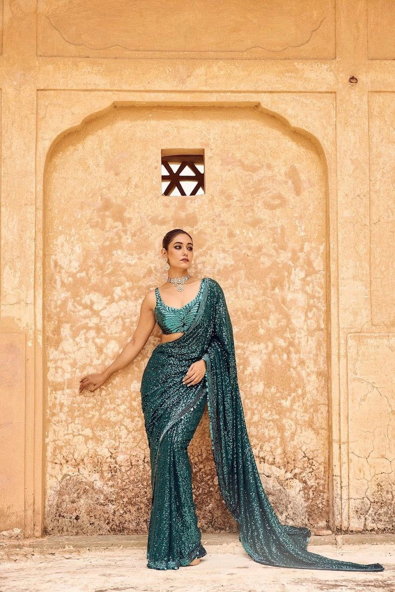 PARTY WEAR NEW TRENDING SAREE BOLLYWOOD WHOLESALE RATE AT GEELAN FASHION SURAT