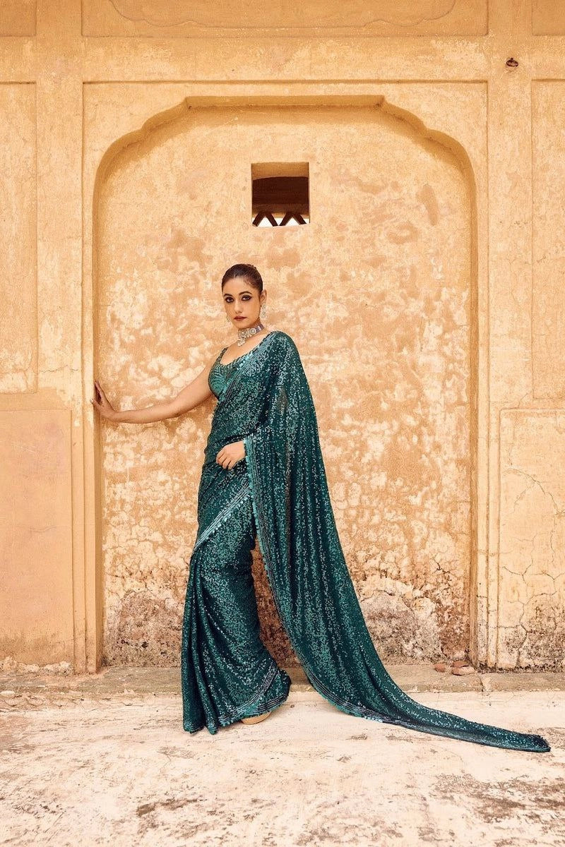PARTY WEAR NEW TRENDING SAREE BOLLYWOOD WHOLESALE RATE AT GEELAN FASHION SURAT