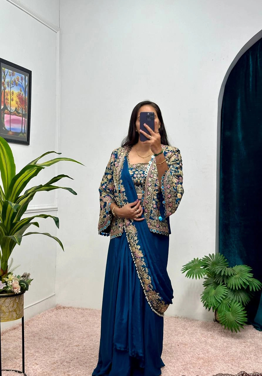 READY MADE PARTY WEAR SAREE COLLECTION WHOLESALE RATE AT GEELAN FASHION SURAT