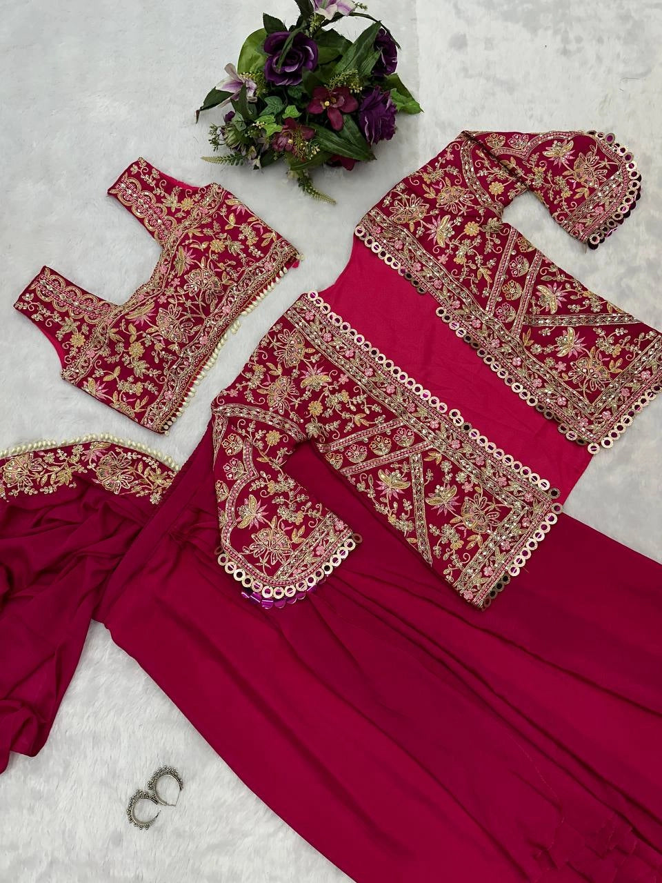 READY MADE PARTY WEAR SAREE COLLECTION WHOLESALE RATE AT GEELAN FASHION SURAT