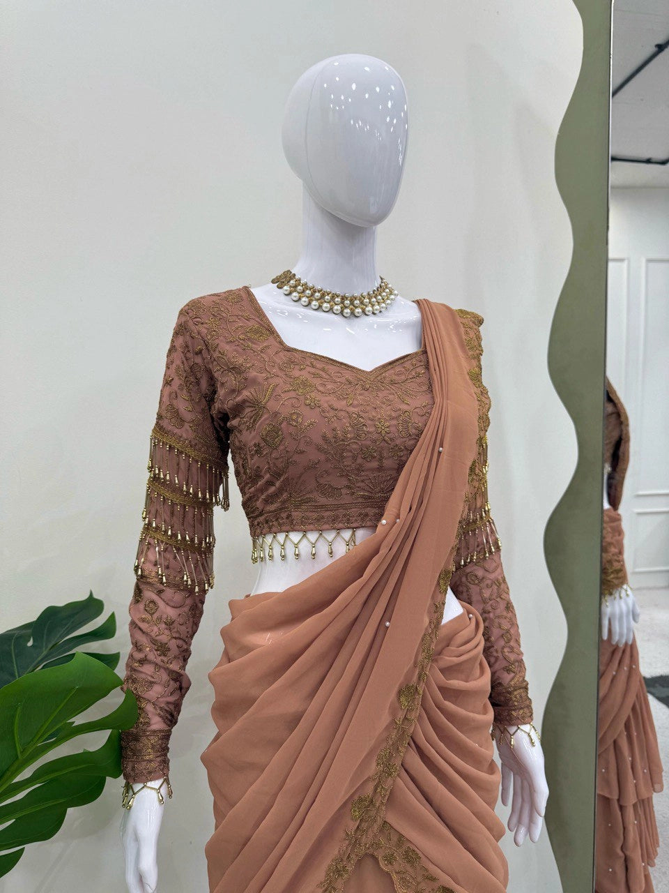 LEHENGA STYLE SAREE WEDDING LEHENGA SAREE GEORGETTE LEHENGA SAREE