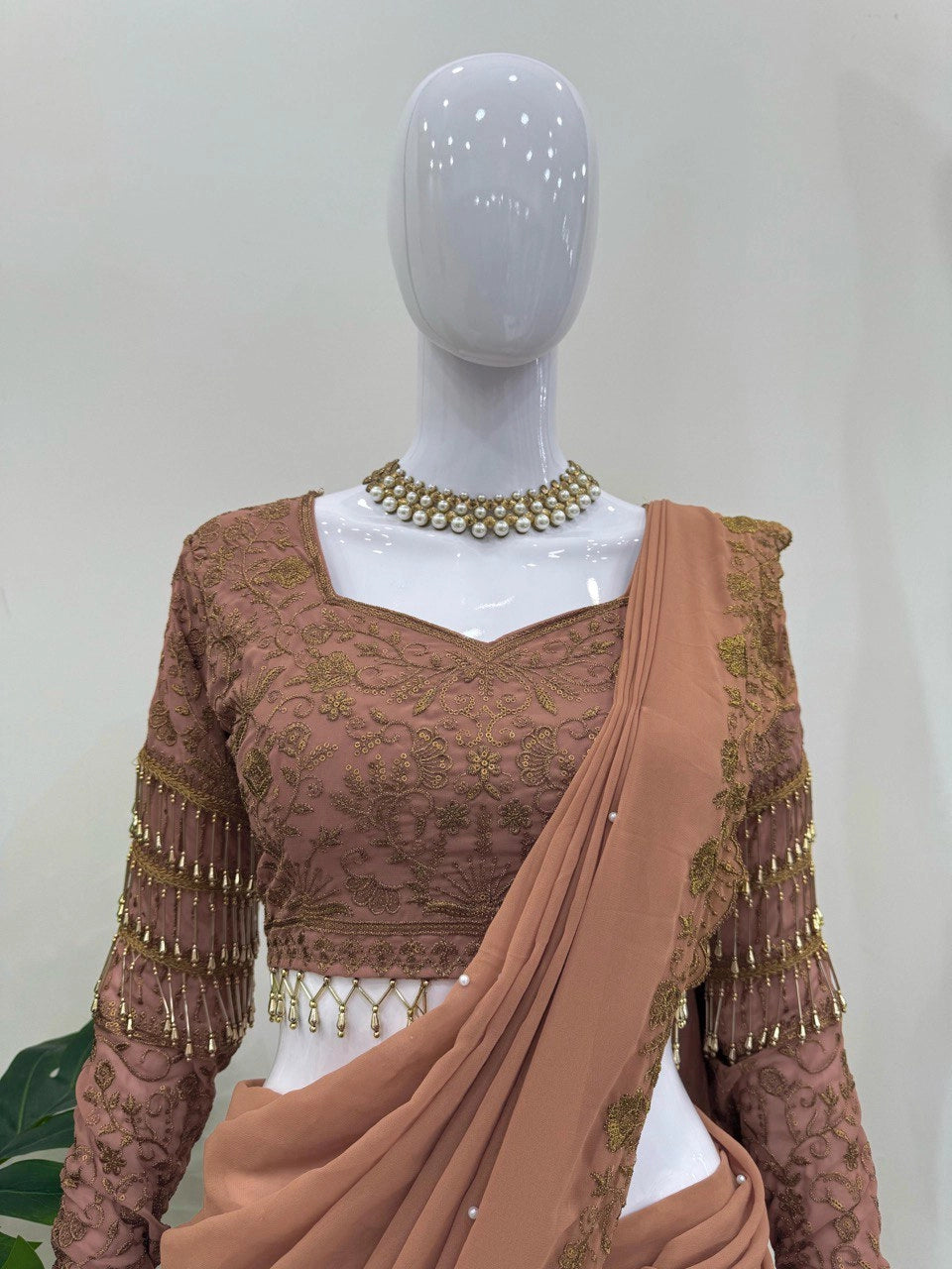 LEHENGA STYLE SAREE WEDDING LEHENGA SAREE GEORGETTE LEHENGA SAREE