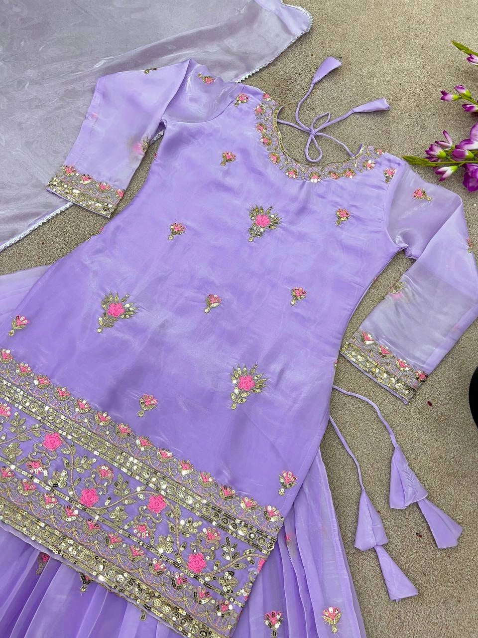 JIMMY CHOO ORGANZA PAKISTANI SUITS WHOLESALE RATE AT GEELAN FASHION SURAT