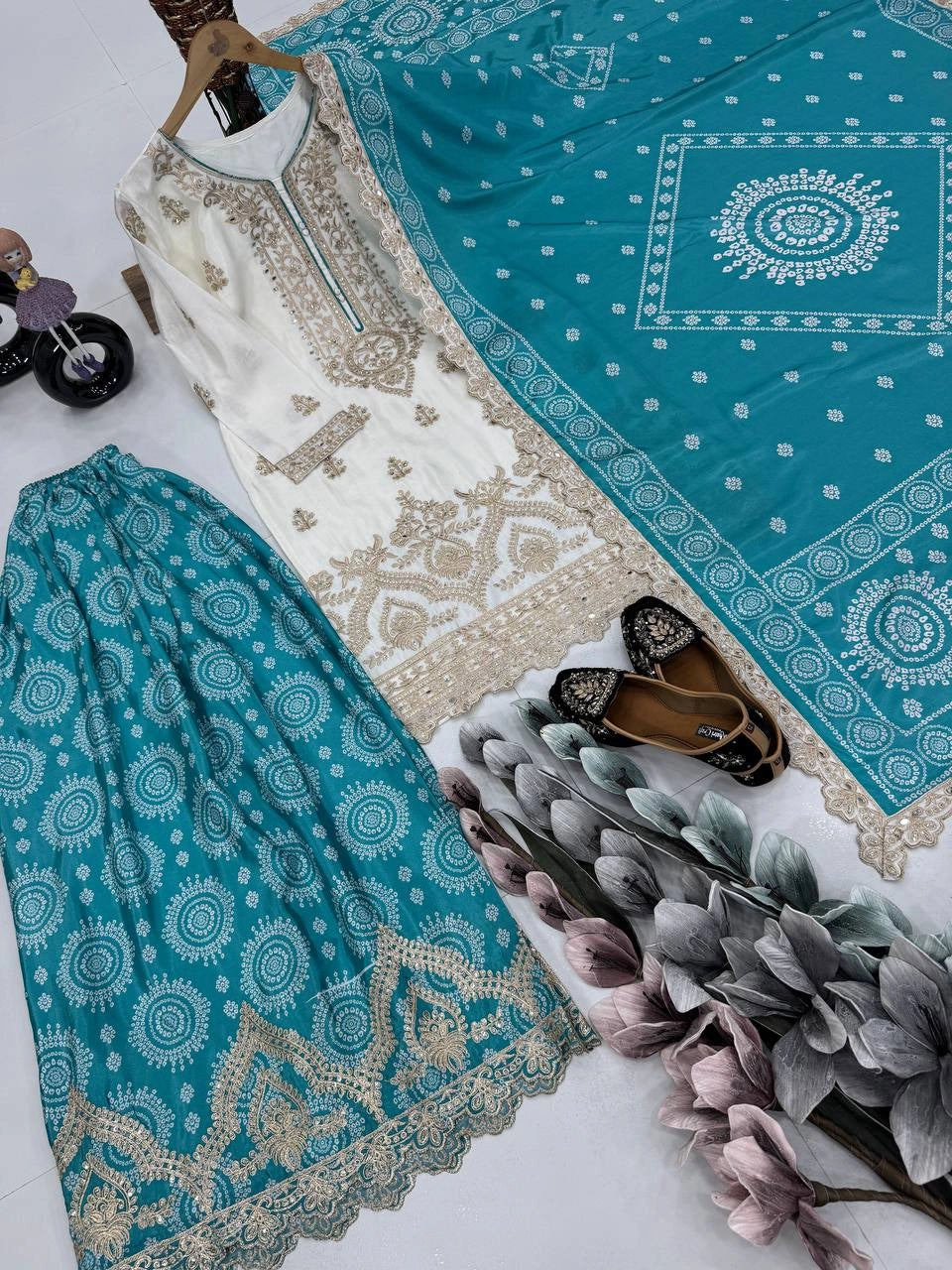 NEW PARTY WEAR SHARARA WHOLESALE RATE AT GEELAN FASHION SURAT