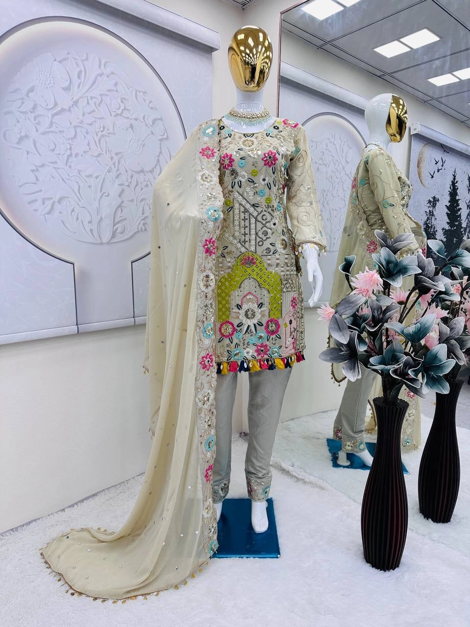 EMBROIDERED PAKISTANI SUITS WHOLESALE RATE AT GEELAN FASHION SURAT