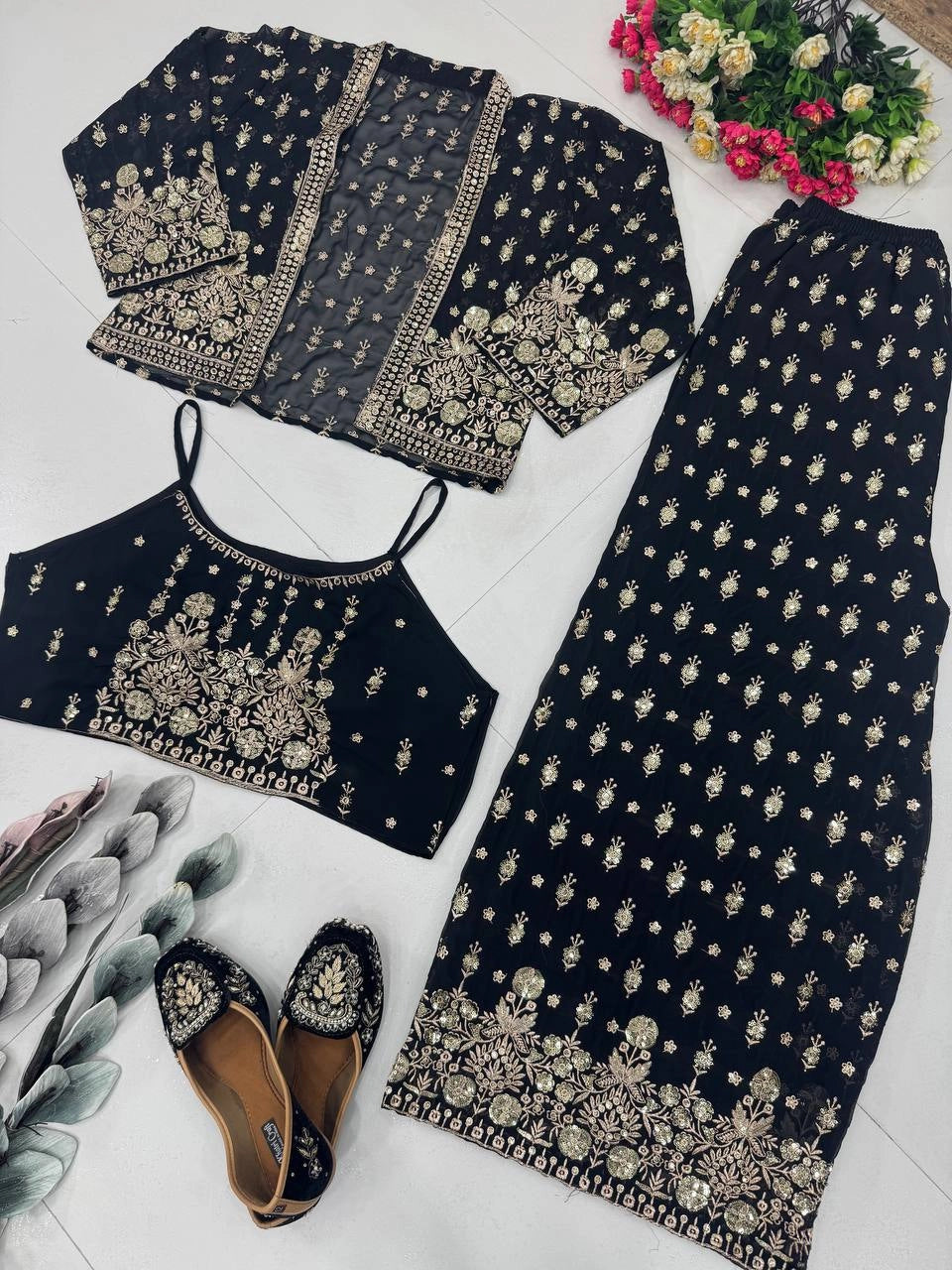 NEW PARTY WEAR KOTI BLOUSE SUIT SET WHOLESALE RATE AT GEELAN FASHION SURAT
