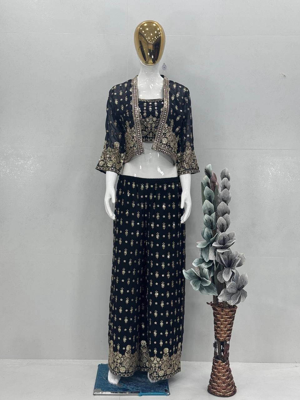 NEW PARTY WEAR KOTI BLOUSE SUIT SET WHOLESALE RATE AT GEELAN FASHION SURAT