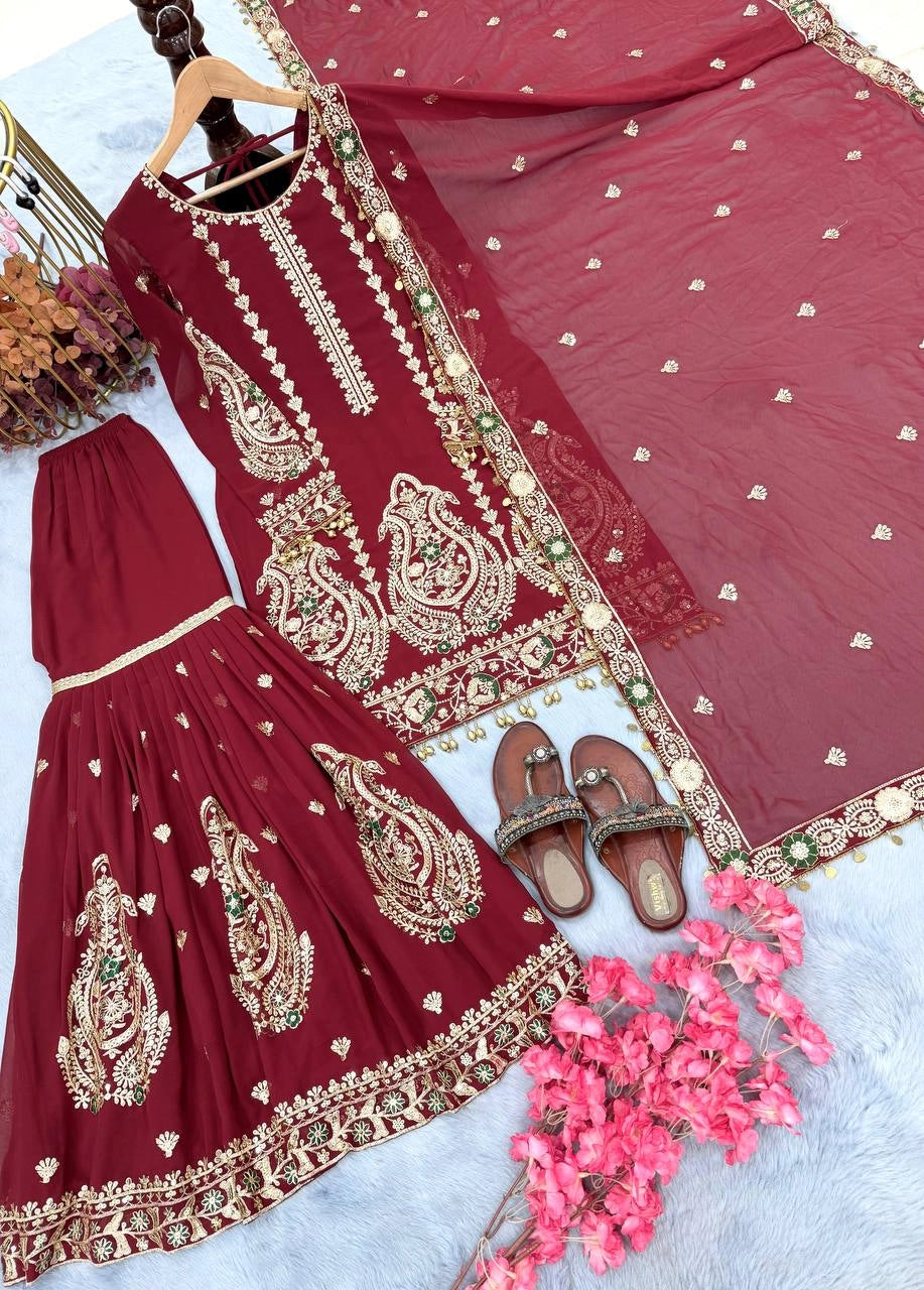 PARTY WEAR SHALWAR SUITS GHARARA SUITS WHOLESALE RATE AT GEELAN FASHION SURAT