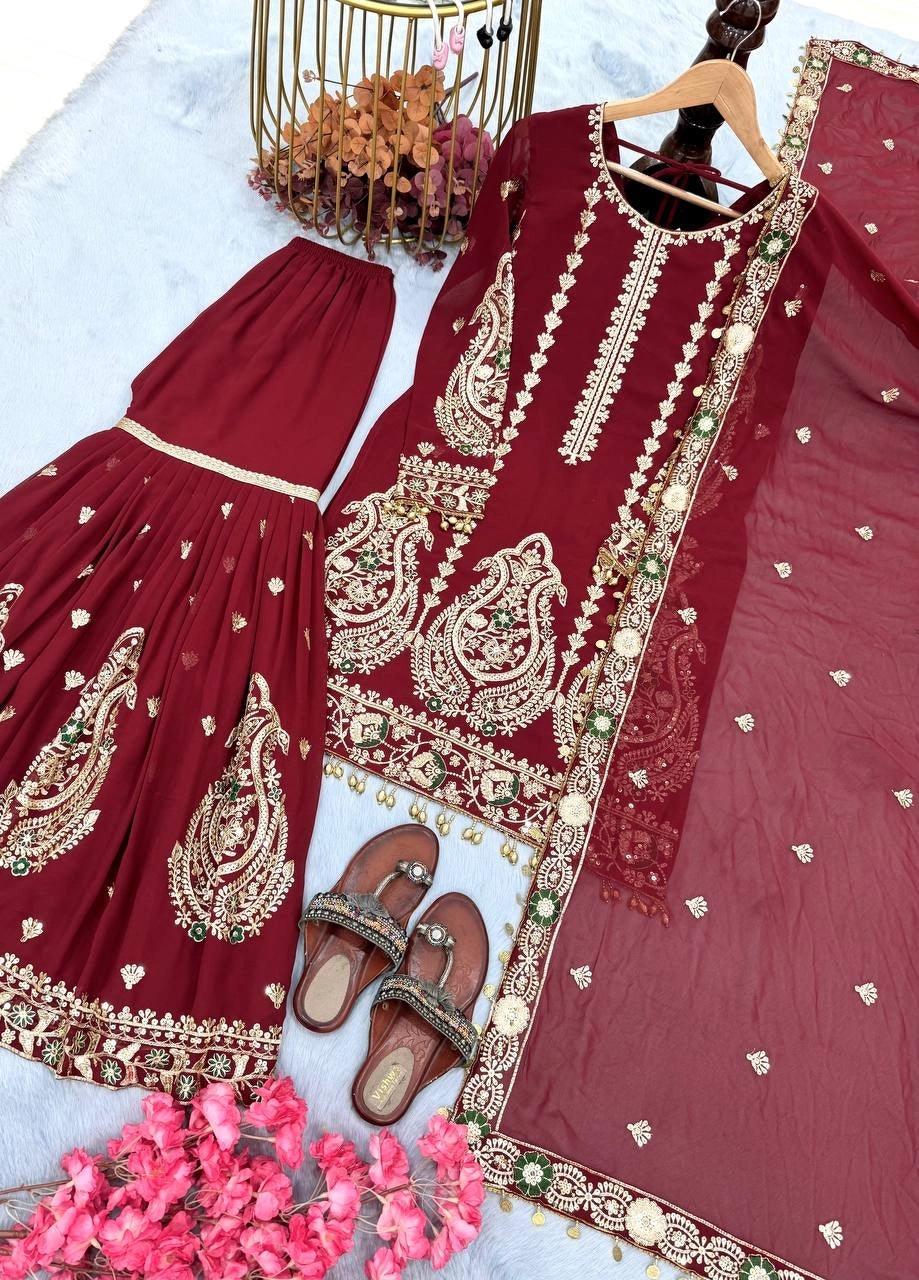 PARTY WEAR SHALWAR SUITS GHARARA SUITS WHOLESALE RATE AT GEELAN FASHION SURAT
