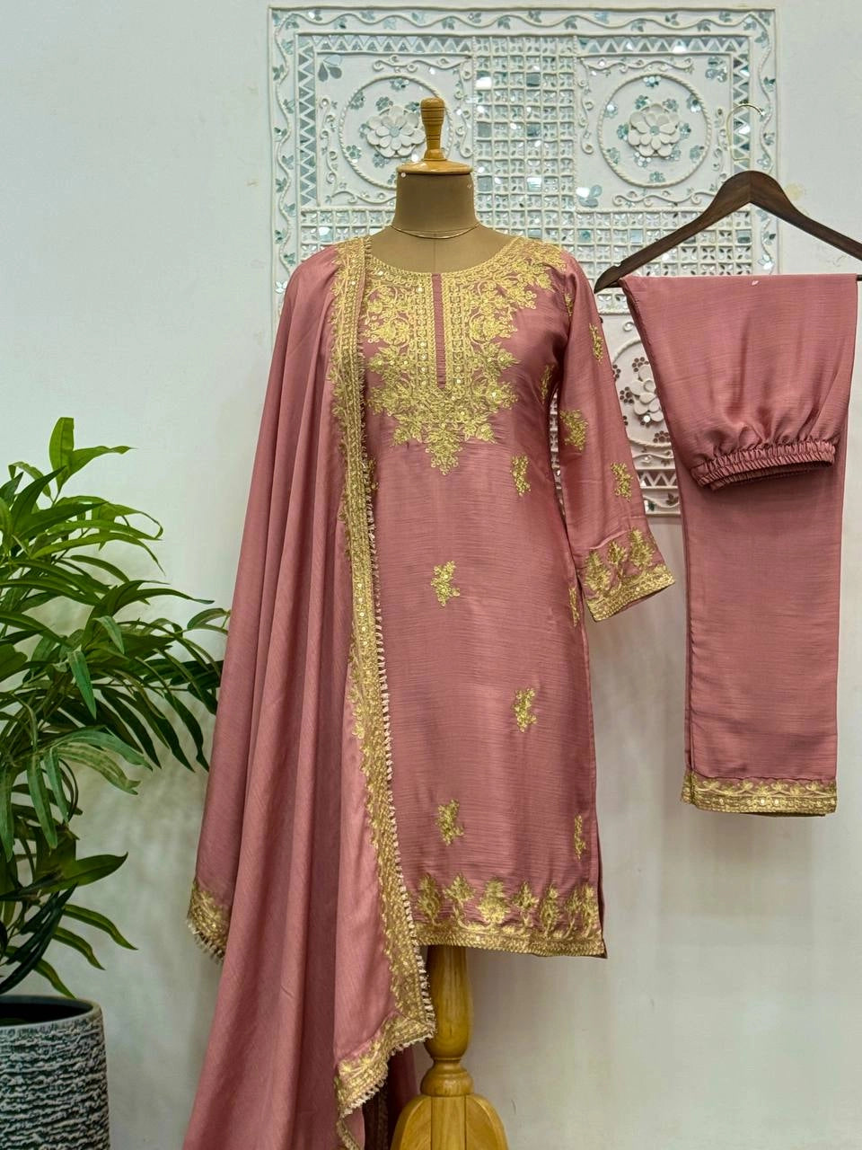 READY TO WEAR COLLECTION WITH EMBROIDERY WORK CHINON SILK COLLECTION