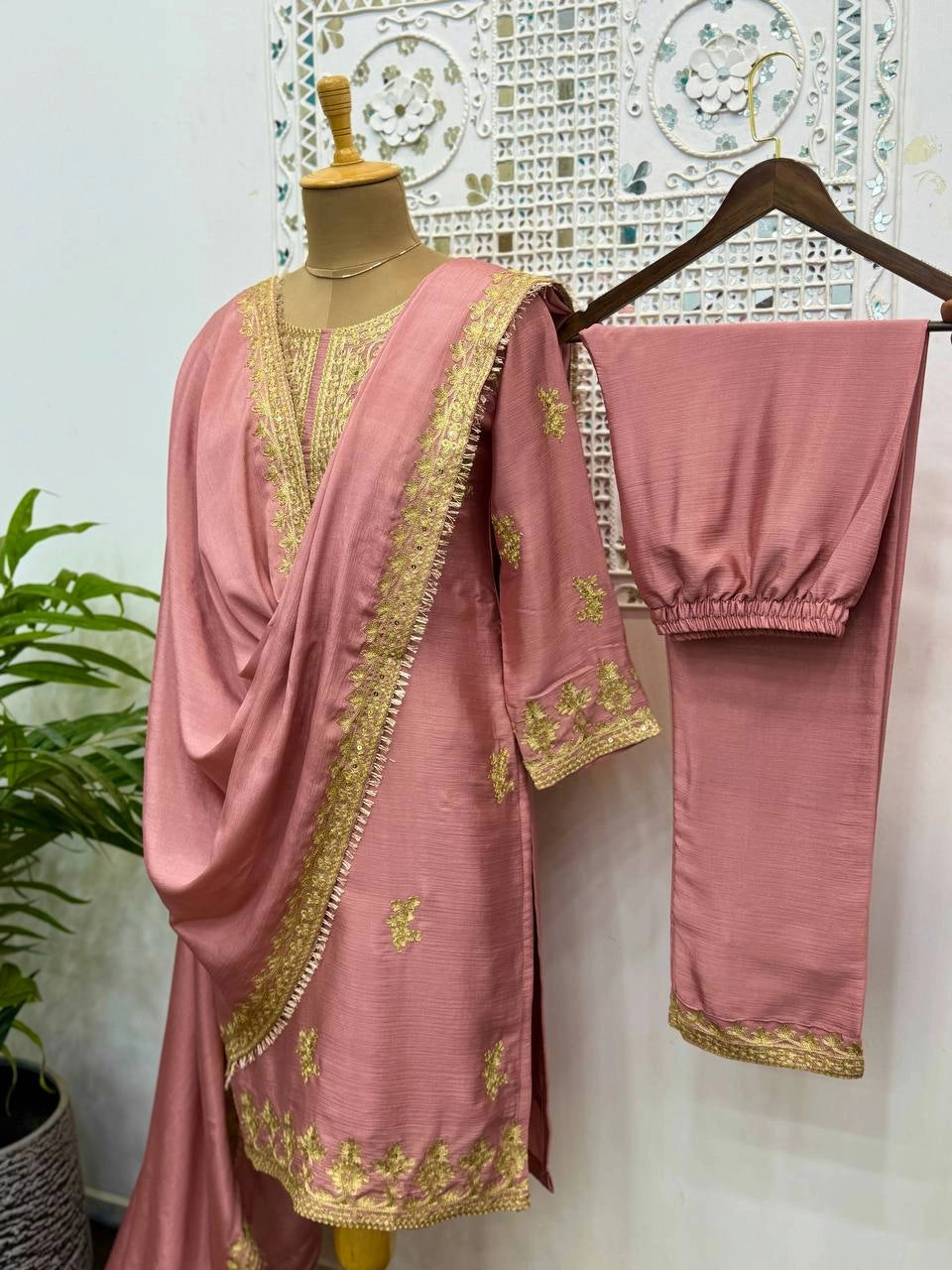 READY TO WEAR COLLECTION WITH EMBROIDERY WORK CHINON SILK COLLECTION