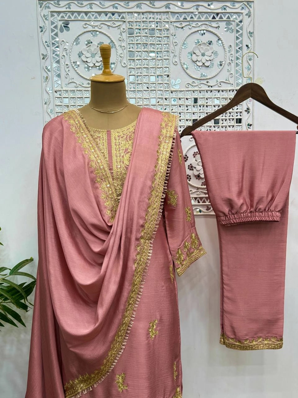 READY TO WEAR COLLECTION WITH EMBROIDERY WORK CHINON SILK COLLECTION