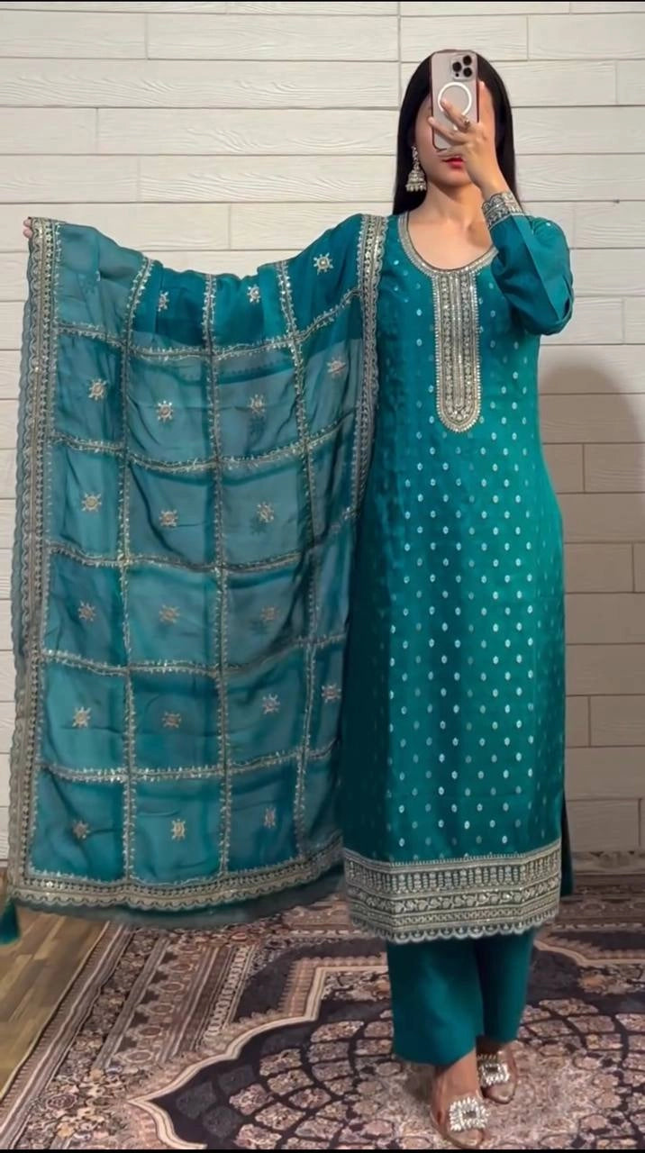 READY TO WEAR COLLECTION STRAIGHT SHALWAR SUITS