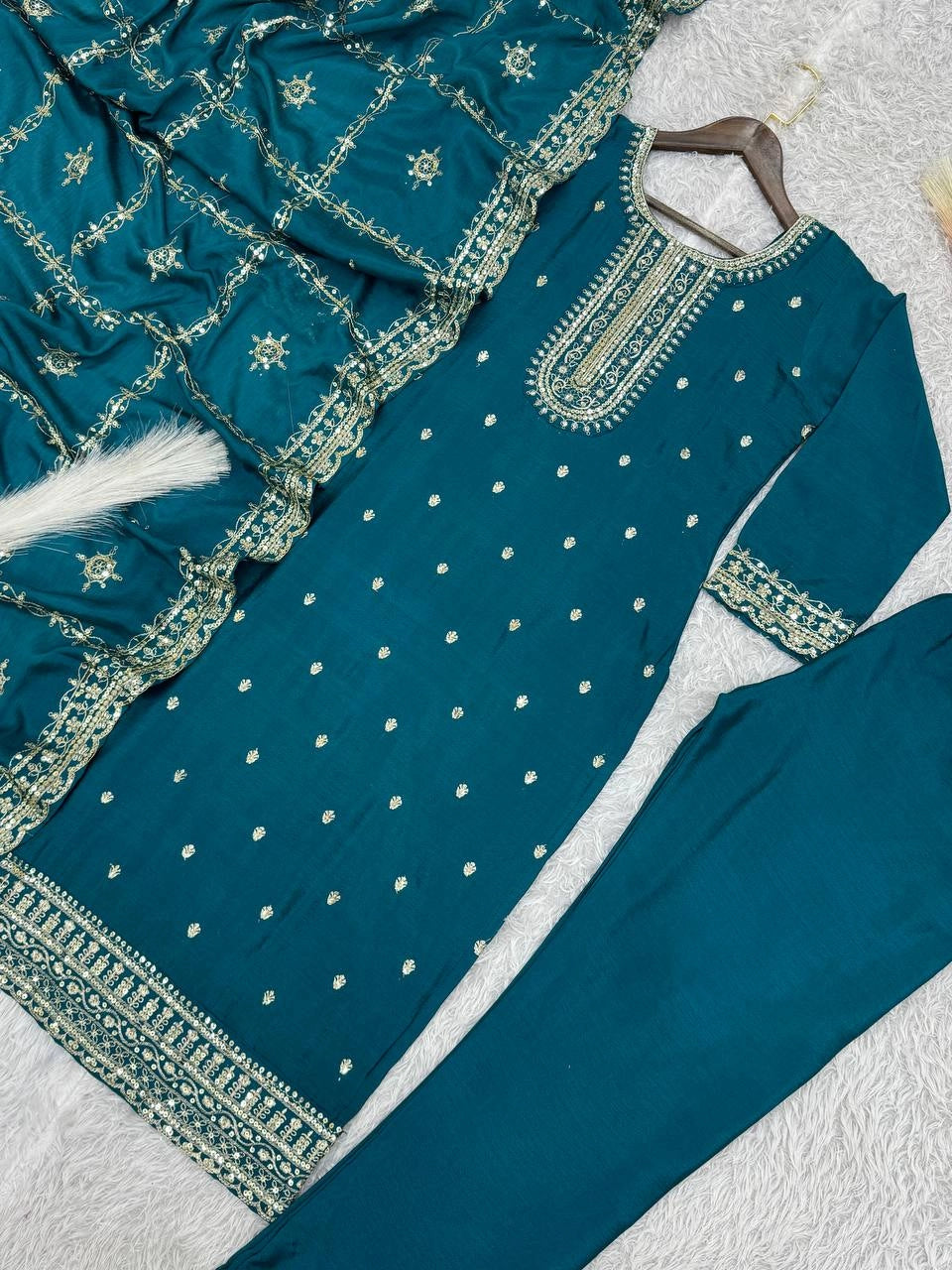READY TO WEAR COLLECTION STRAIGHT SHALWAR SUITS