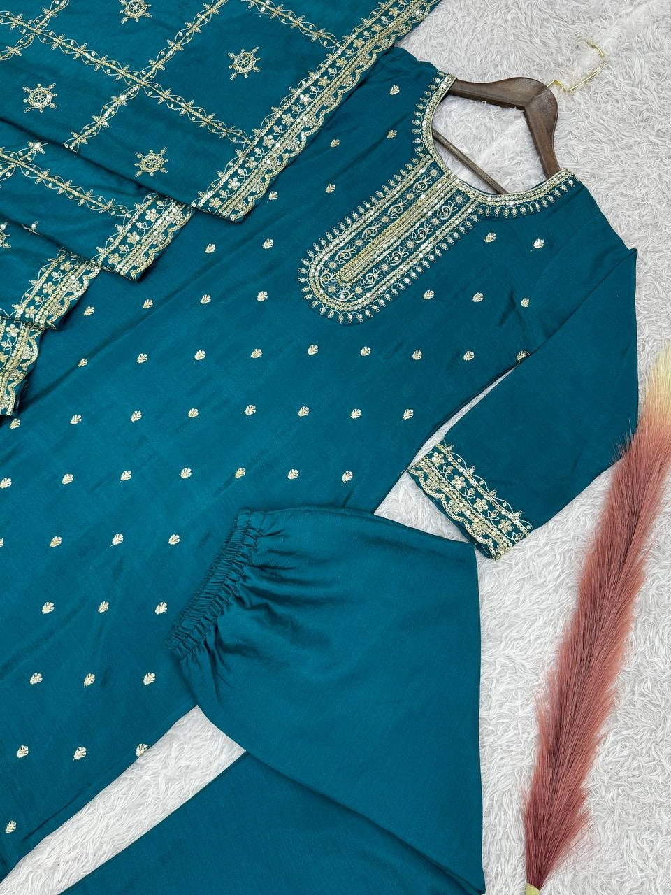 READY TO WEAR COLLECTION STRAIGHT SHALWAR SUITS