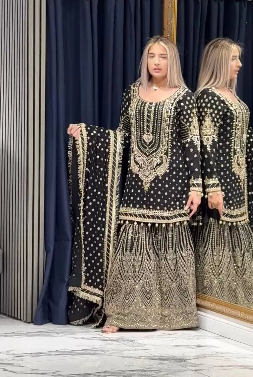 LATEST PAKISTAN GHARARA & SHARARA SUITS 2025 ā TRENDY DESIGNER STYLES