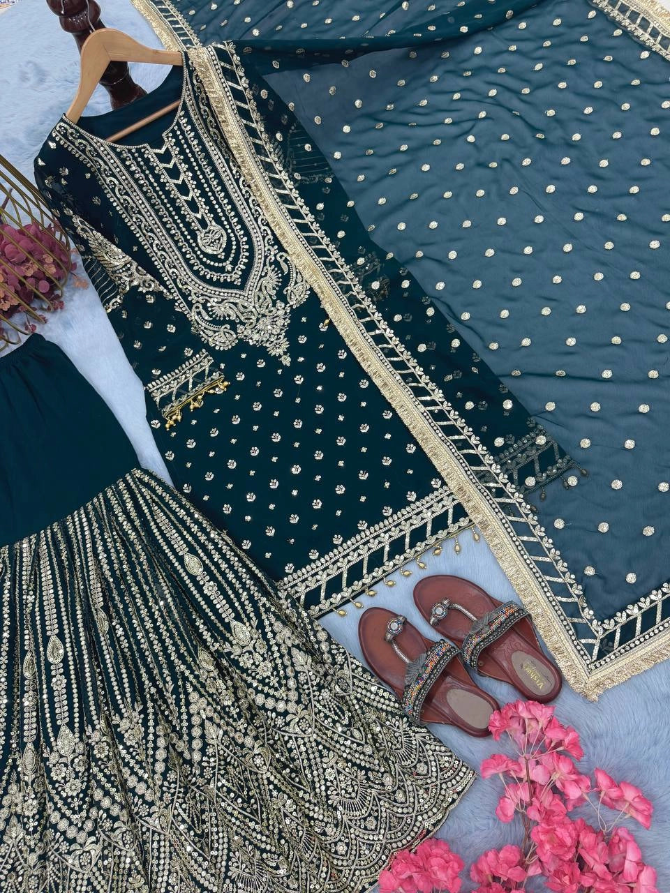 LATEST PAKISTAN GHARARA & SHARARA SUITS 2025 ā TRENDY DESIGNER STYLES
