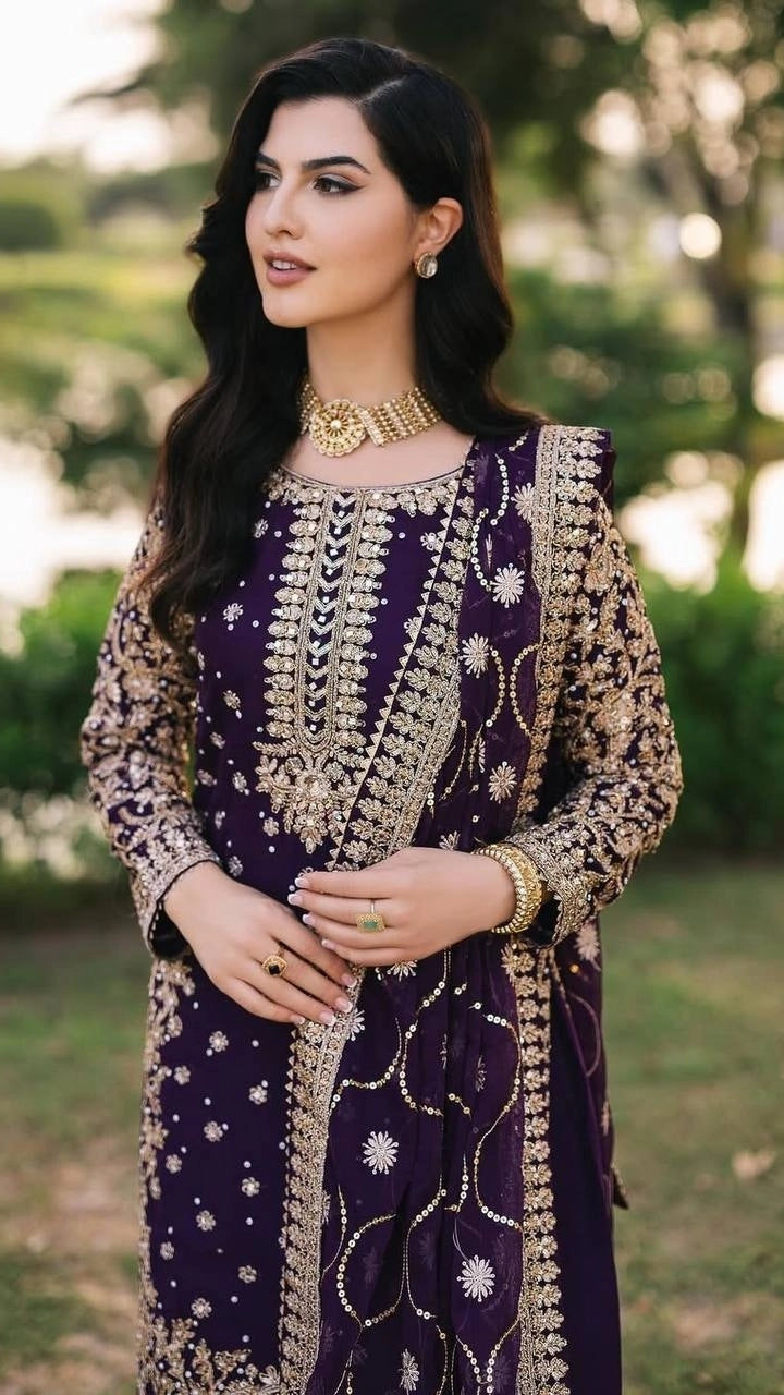 DESIGNER EMBROIDERED GEORGETTE PAKISTANI DRESS β WEDDING β PARTY WEAR OUTFIT