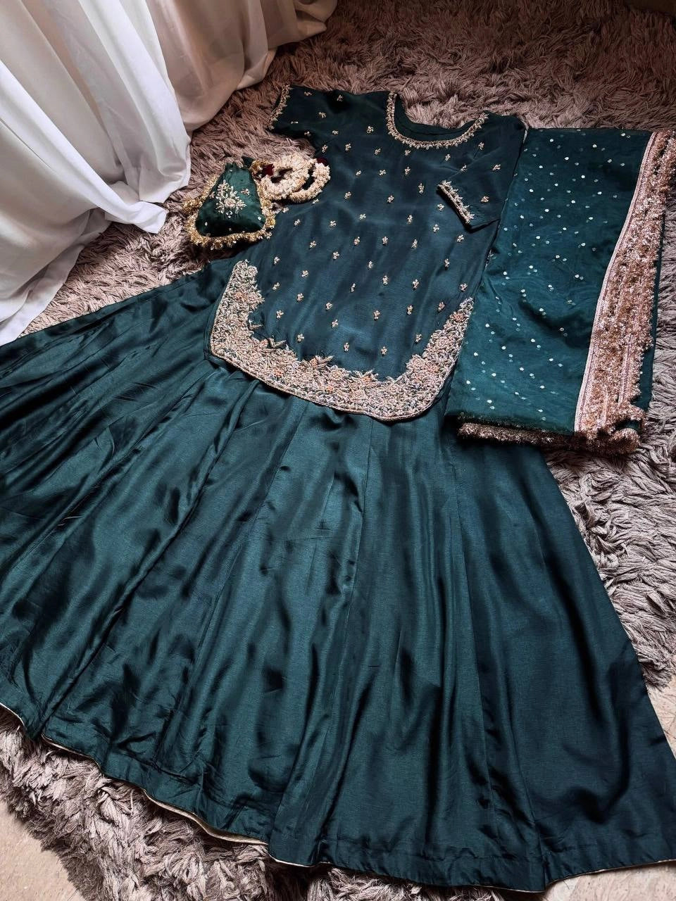 PREMIUM EMBROIDERED SHORT KURTI SHARARA SET WITH DUPATTA | FESTIVE & PARTY WEAR | GEELAN FASHION SURAT