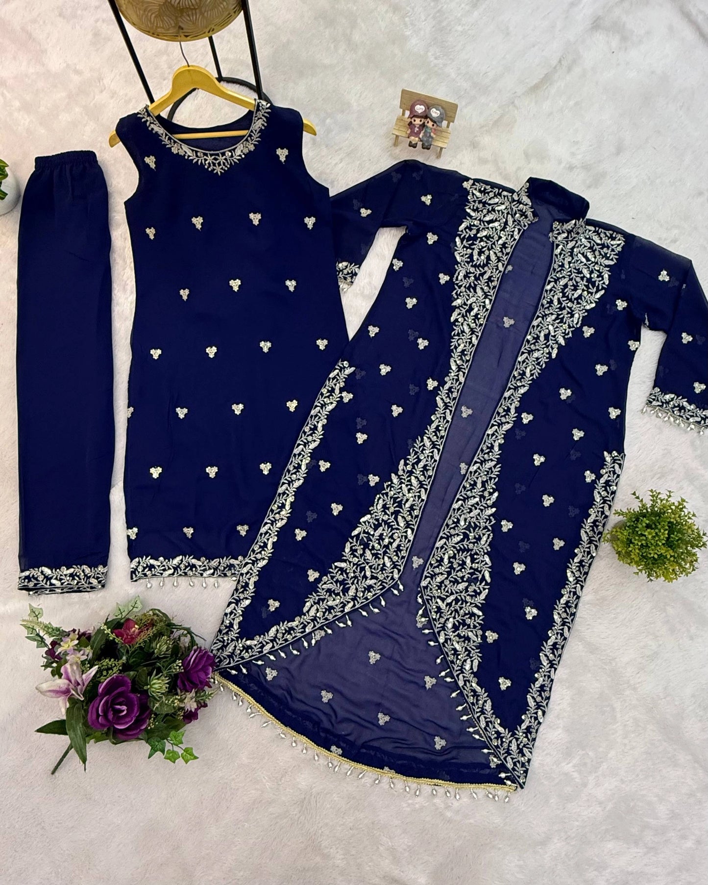 WE ARE LAUNCHING NEW SUPERHIT TRENDING FESTIVE COLLECTION GOWN, KOTI & DUPATTA SET WITH EMBROIDERY WORK & CRYSTAL SEQUENCE WORK