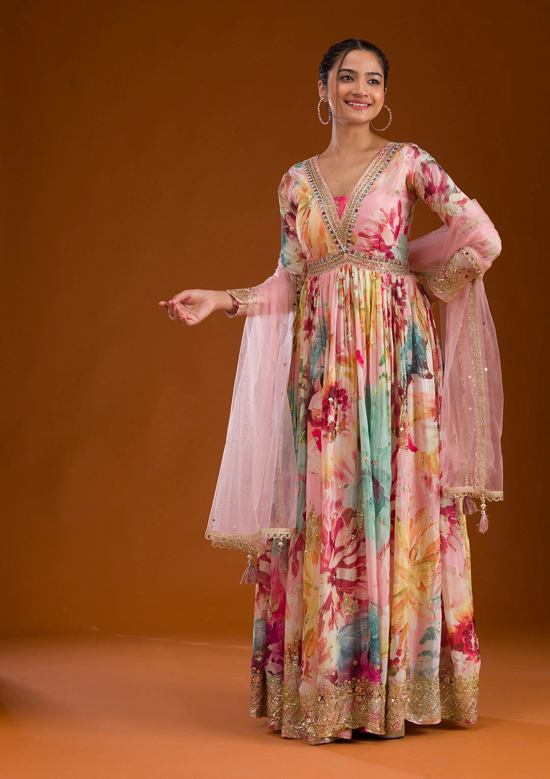 TRADITIONAL SILK SUIT WITH MIRROR WORK AT GEELAN FASHION SURAT