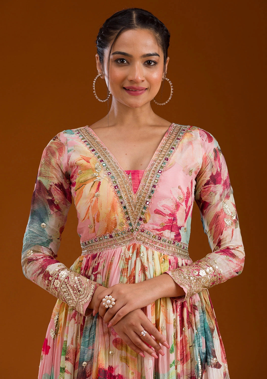 TRADITIONAL SILK SUIT WITH MIRROR WORK AT GEELAN FASHION SURAT