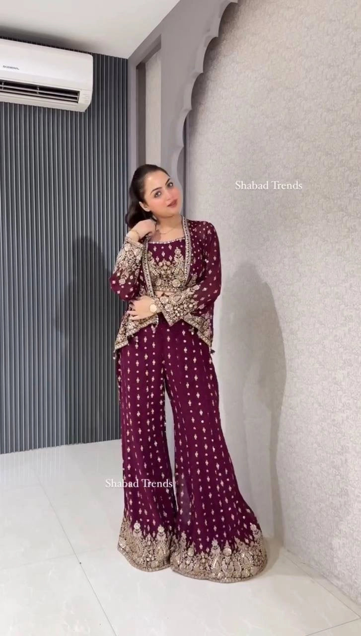 NEW PARTY WEAR KOTI BLOUSE SUIT SET WHOLESALE RATE AT GEELAN FASHION SURAT