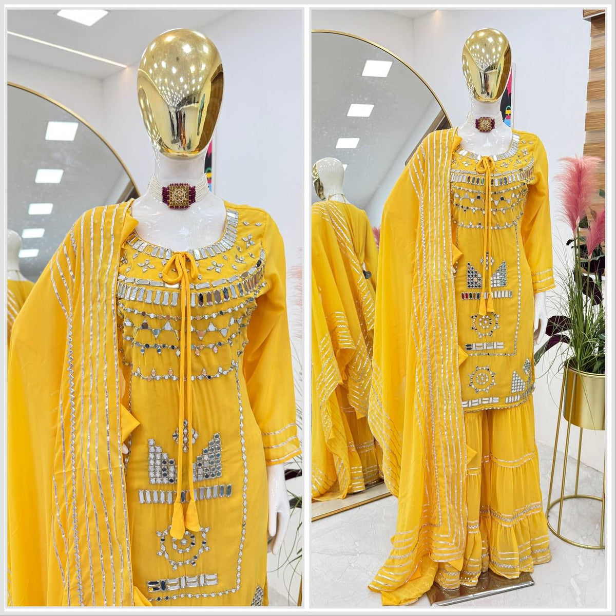 NEW DESIGNER PARTY TOP PALLAZO & DUPATTA SET WHOLESALE GEELAN FASHION SURAT