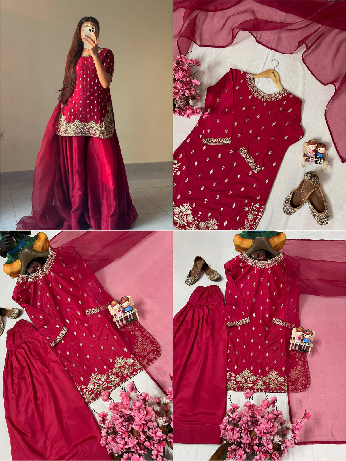 ENHANCE THE BEAUTY OF YOUR WARDROBE WITH THIS NEWLY LAUNCHED FARSI KURTI-PLAZZO SET WHOLESALE GEELAN FASHION SURAT